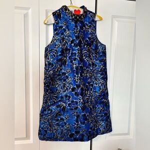 Lilly Pulitzer Floral Blue Sleeveless Dress size 6